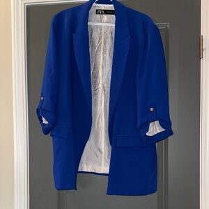 Zara Royal Blue Open Blazer